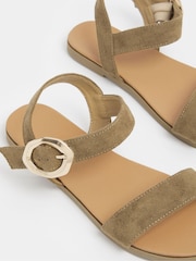 Yours Curve Green Wide Fit Buckle Detail Sandals - Image 3 of 3