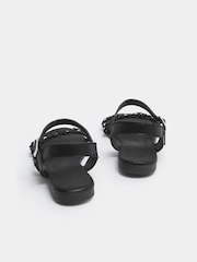 Yours Curve Black Extra Wide Fit Ditsy Floral Sandals - Image 3 of 4