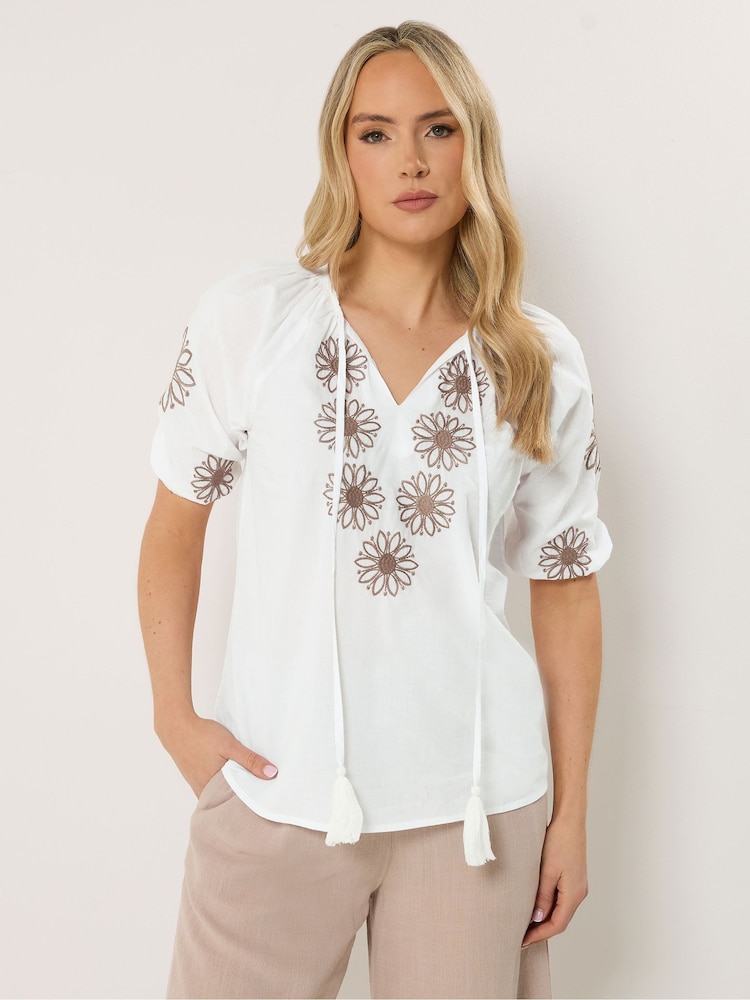 Long Tall Sally White Embroidered Blouse - Image 1 of 6