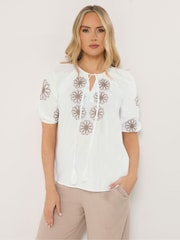 Long Tall Sally White Embroidered Blouse - Image 2 of 6
