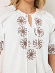 Long Tall Sally White Embroidered Blouse - Image 5 of 6