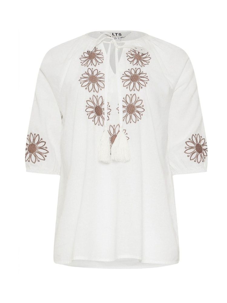 Long Tall Sally White Embroidered Blouse - Image 6 of 6