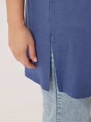 Yours Curve Blue Grown On Sleeve Cover-Up - Image 4 of 5