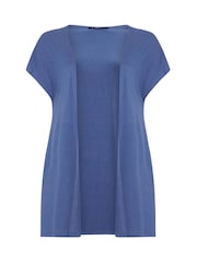 Yours Curve Blue Grown On Sleeve Cover-Up - Image 5 of 5