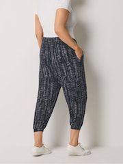 Yours Curve Grey Jersey Cropped Harem Trousers - Image 3 of 5