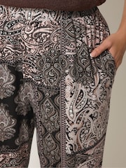 Yours Curve Black Jersey Cropped Harem Trousers - Image 4 of 5