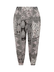 Yours Curve Black Jersey Cropped Harem Trousers - Image 5 of 5