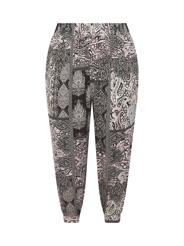 Yours Curve Black Jersey Cropped Harem Trousers - Image 5 of 5 Yours Curve Black Jersey Cropped Harem Trousers - Image 5 of 5