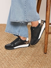 Yours Curve Black Extra-Wide Fit Panelled Runner Trainers - Image 1 of 1