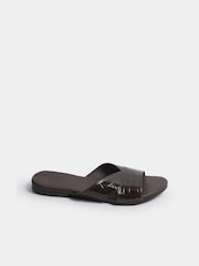 Yours Curve Brown Wide Fit Faux Leather Mule Sandals - Image 2 of 5