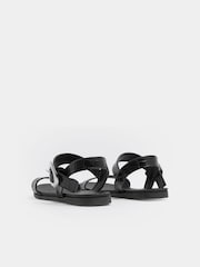 Yours Curve Black Extra Wide Fit Croc Buckle Detail Sandals - Image 2 of 3