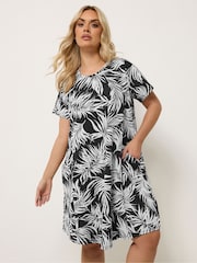 Yours Curve Black Jacquard Pocket Dress - Image 1 of 5