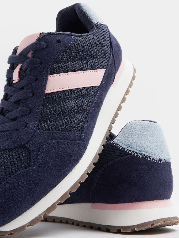 Yours Curve Blue EEE Extra-Wide Fit Colourblock Trainers - Image 6 of 6