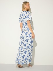 Long Tall Sally Cream Floral Satin Maxi Dress - Image 3 of 5