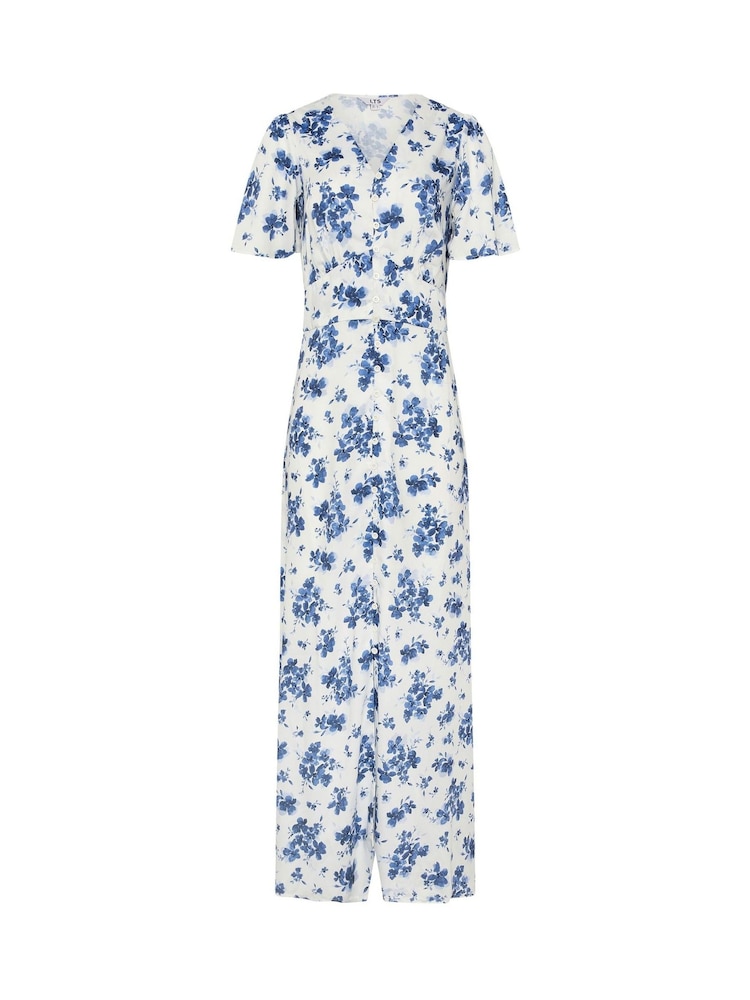 Long Tall Sally Cream Floral Satin Maxi Dress - Image 5 of 5