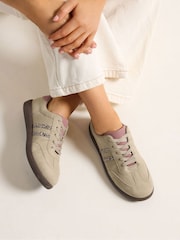 Yours Curve Natural Extra-Wide Fit Retro Stripe Trainers - Image 1 of 4