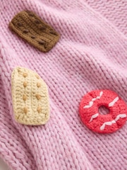 Pink Chunky Knit Long Sleeve Open Cardigan - Image 3 of 3
