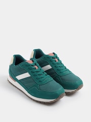 Yours Curve Green EEE Extra-Wide Fit Colourblock Trainers - Image 2 of 5