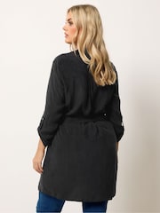 Yours Curve Black Belted Tunic Shirt - Image 3 of 5