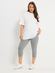 Yours Curve Grey Swirl Cropped Leggings 2 Pack - Image 5 of 8