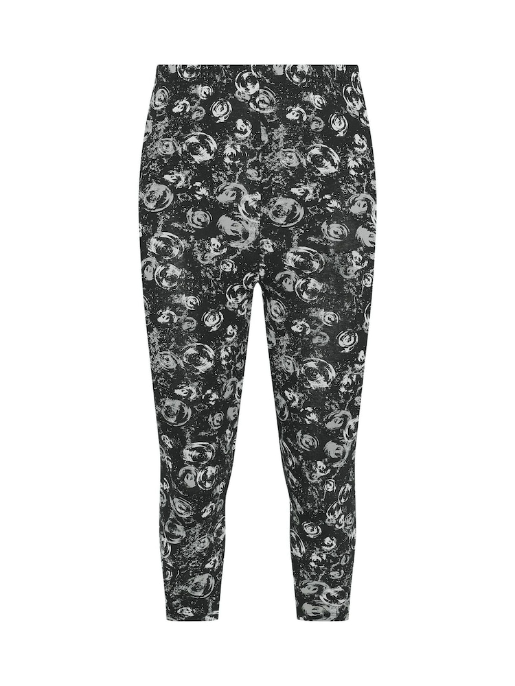 Yours Curve Grey Swirl Cropped Leggings 2 Pack - Image 8 of 8