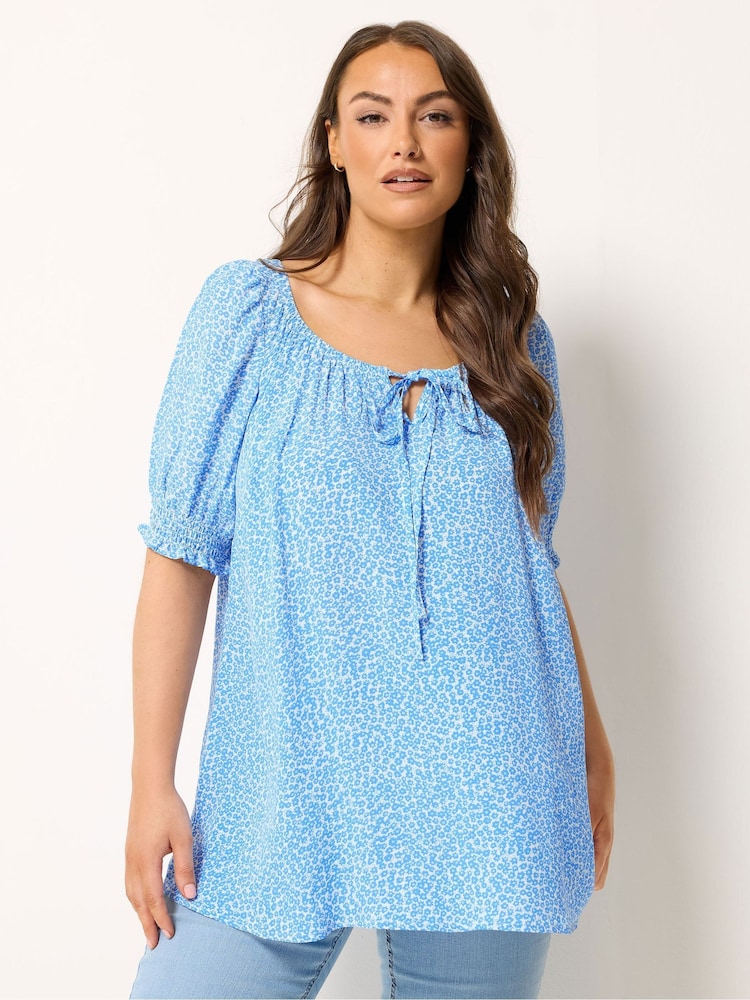 Yours Curve Navy Boho Blouse - Image 1 of 5