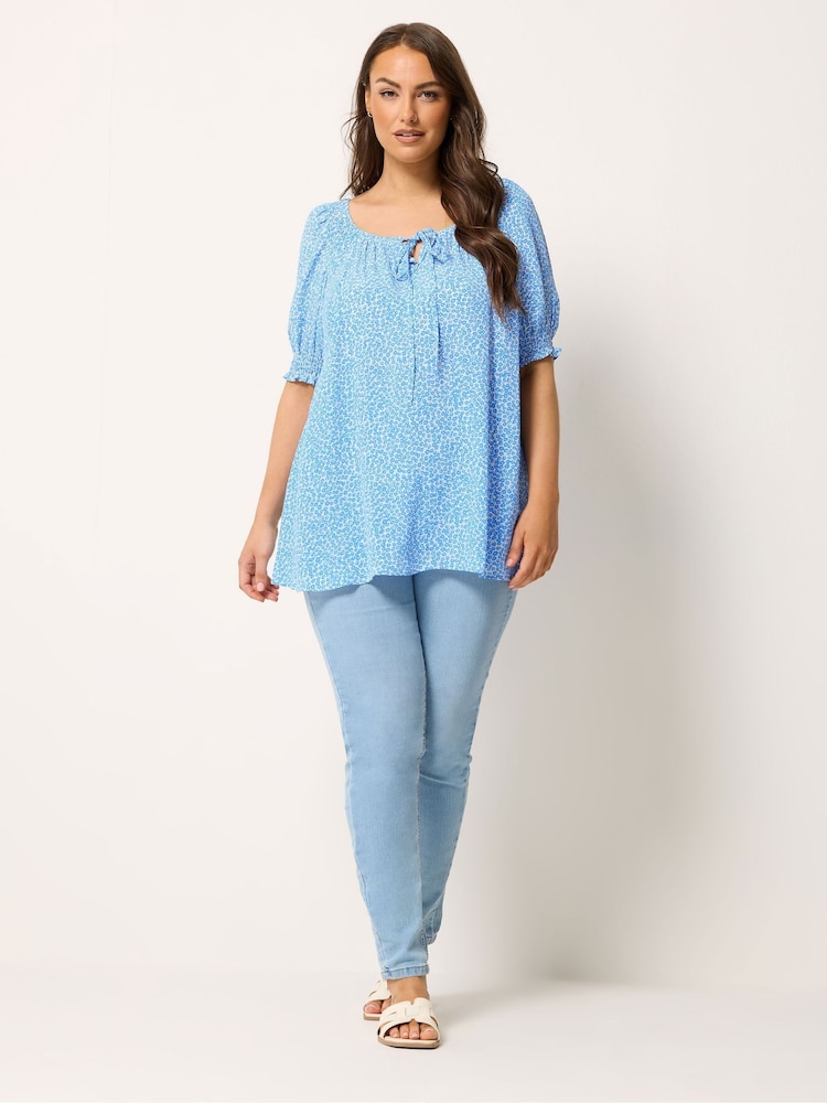 Yours Curve Navy Boho Blouse - Image 2 of 5