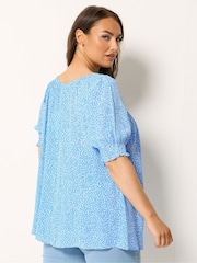 Yours Curve Navy Boho Blouse - Image 3 of 5