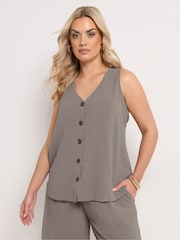 Yours Curve Light Purple Airflow Waistcoat Vest - Image 1 of 5