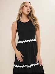 Long Tall Sally Black Contrast Swirl Tiered Maxi Dress - Image 4 of 5