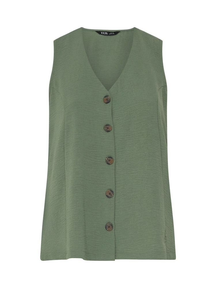 Yours Curve Green Airflow Waistcoat Vest - Image 5 of 5