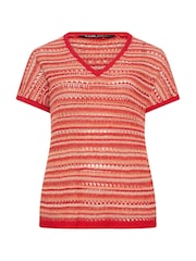 Yours Curve Red Boxy Stripe Cover-Up - Image 5 of 5