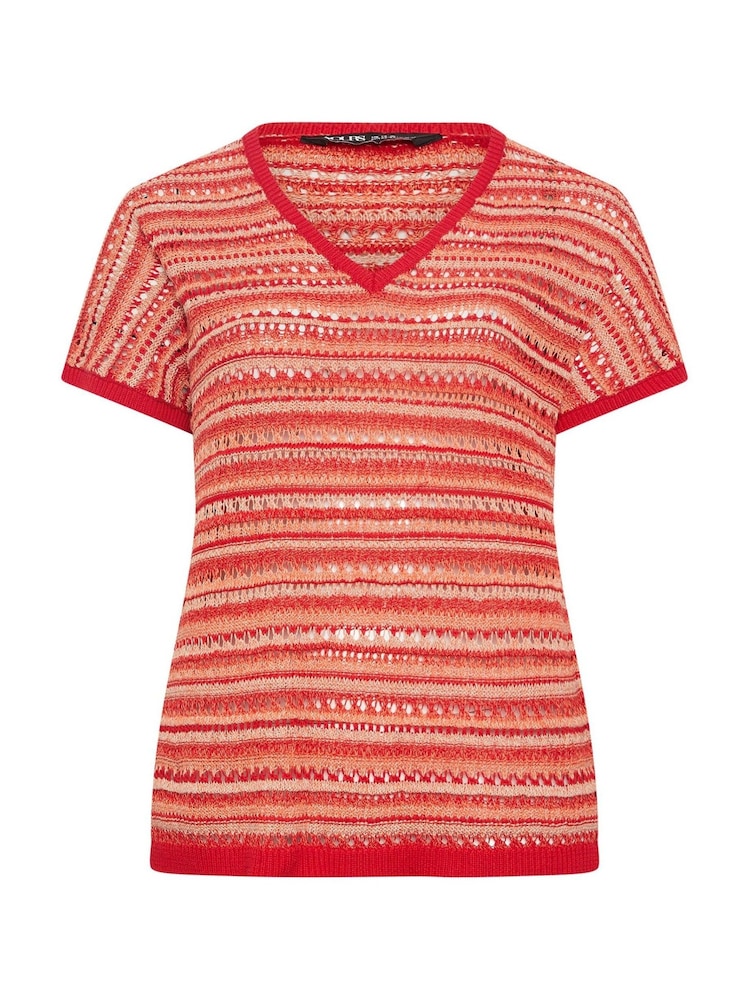 Yours Curve Red Boxy Stripe Cover-Up - Image 5 of 5