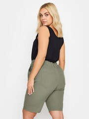 Yours Curve Green Cool Cotton Shorts - Image 3 of 4
