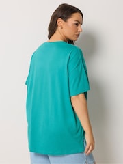 Yours Curve Blue Applique Fruits T-Shirt - Image 3 of 5