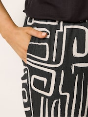 Yours Curve Black Crinkle Wide Leg Trousers - Image 4 of 5