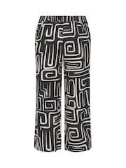 Yours Curve Black Crinkle Wide Leg Trousers - Image 5 of 5