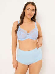 Yours Curve Blue Lace Trim Full Briefs 3 Pack - Image 3 of 8