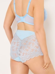 Yours Curve Blue Lace Trim Full Briefs 3 Pack - Image 4 of 8