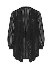 Yours Curve Black Crochet Longline Waterfall Cardigan - Image 5 of 5