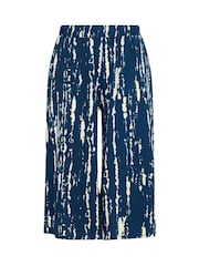 Yours Curve Blue Abstract Wide Leg Trousers - Image 5 of 5