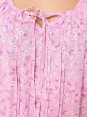 Yours Curve Light Pink Boho Pintuck Blouse - Image 5 of 6