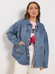 Yours Curve Denim Shacket - Image 1 of 5