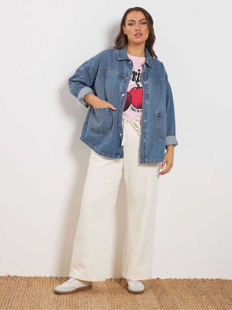 Yours Curve Denim Shacket - Image 2 of 5