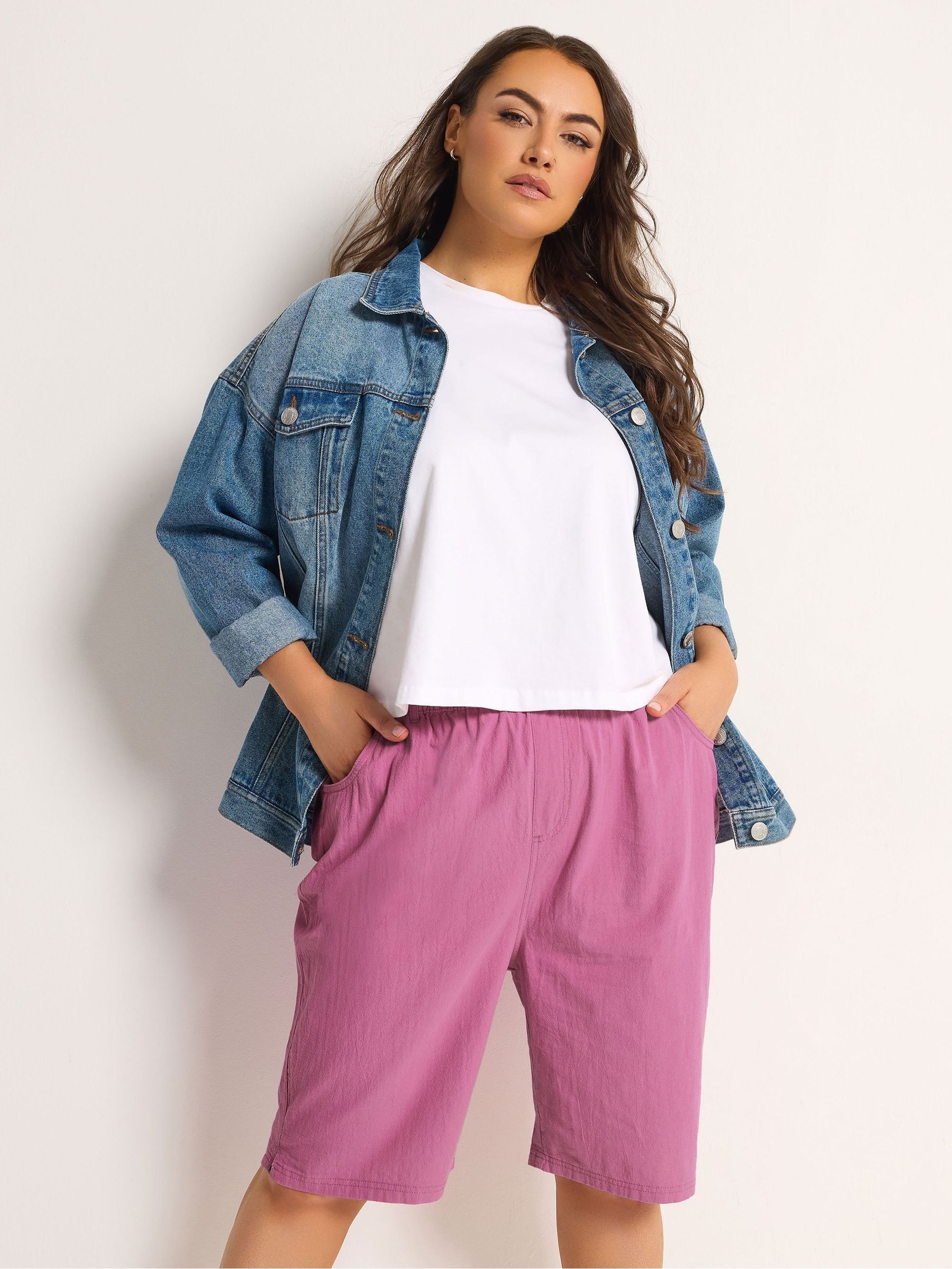 Yours Women's Pink Cool Cotton Shorts In Size 30-32 - Image 2