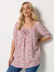 Yours Curve Cherry Red Boho Blouse - Image 1 of 5