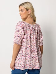 Yours Curve Cherry Red Boho Blouse - Image 3 of 5