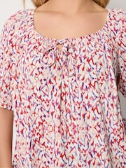 Yours Curve Cherry Red Boho Blouse - Image 4 of 5