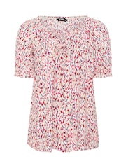 Yours Curve Cherry Red Boho Blouse - Image 5 of 5