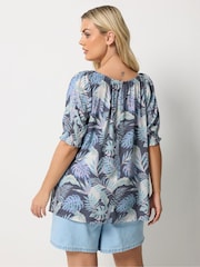 Yours Curve Blue Boho Blouse - Image 4 of 6